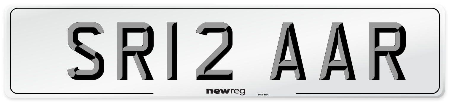 SR12 AAR Number Plate from New Reg